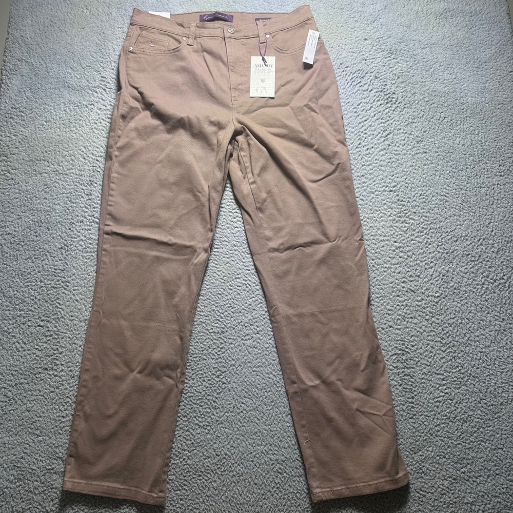 Gloria Vanderbilt Amanda Slimming Jeans Ube Rouge High Rise Tapered Size 14 NEW - Picture 1 of 13